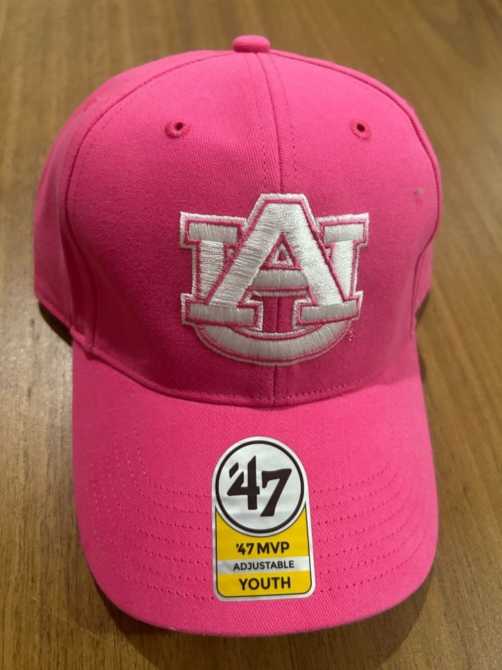 NWT Youth Auburn Tigers '47 MVP Adjustable Pink Cap White Embroidered Logo